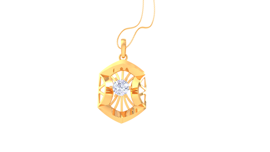 Celestial Hexa Pendant In Rose Gold - 0.59 Ct Diamond Accent