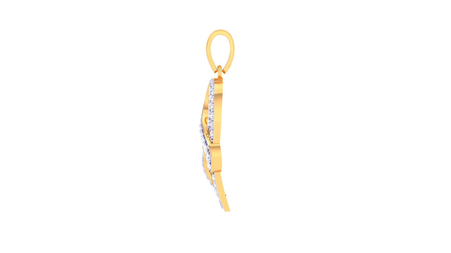 Twisted Shine Diamond Pendent In Gold - 0.33 Ct