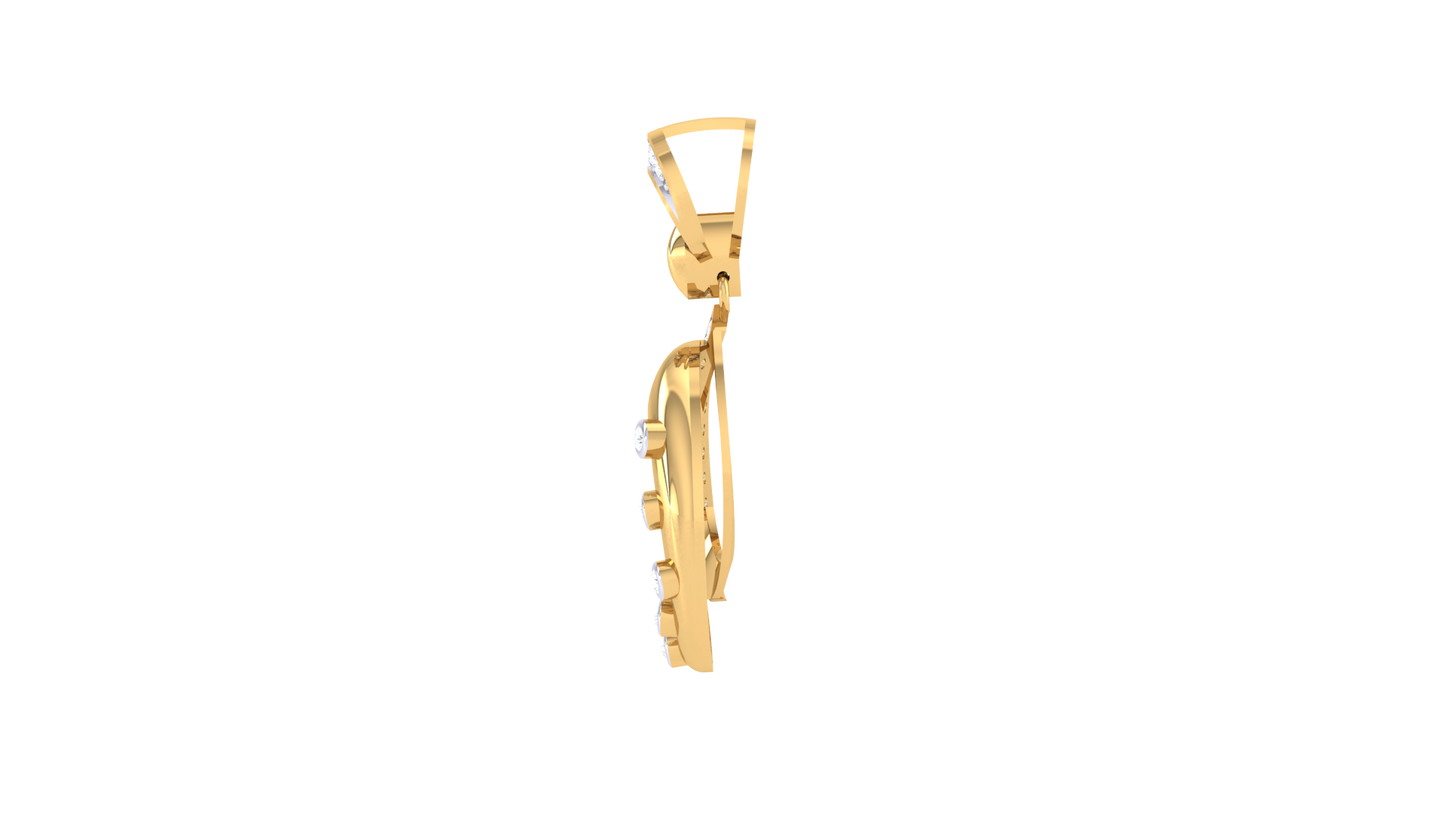 Raindrop Radiance Gold Pendant - 0.28 Ct Round Diamonds