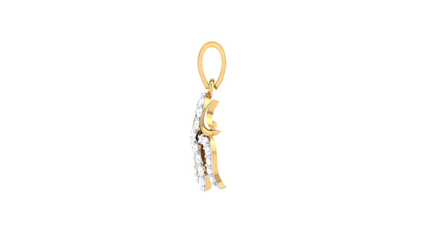 Om Pendant With Shri Ram Inscription In Gold - 0.16 Ct Diamond-Studded