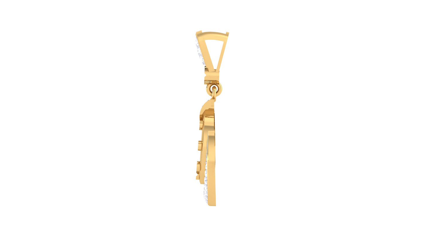 The Halo Interlock Pendant In Gold - 0.25 Ct Brilliant Cut Diamonds