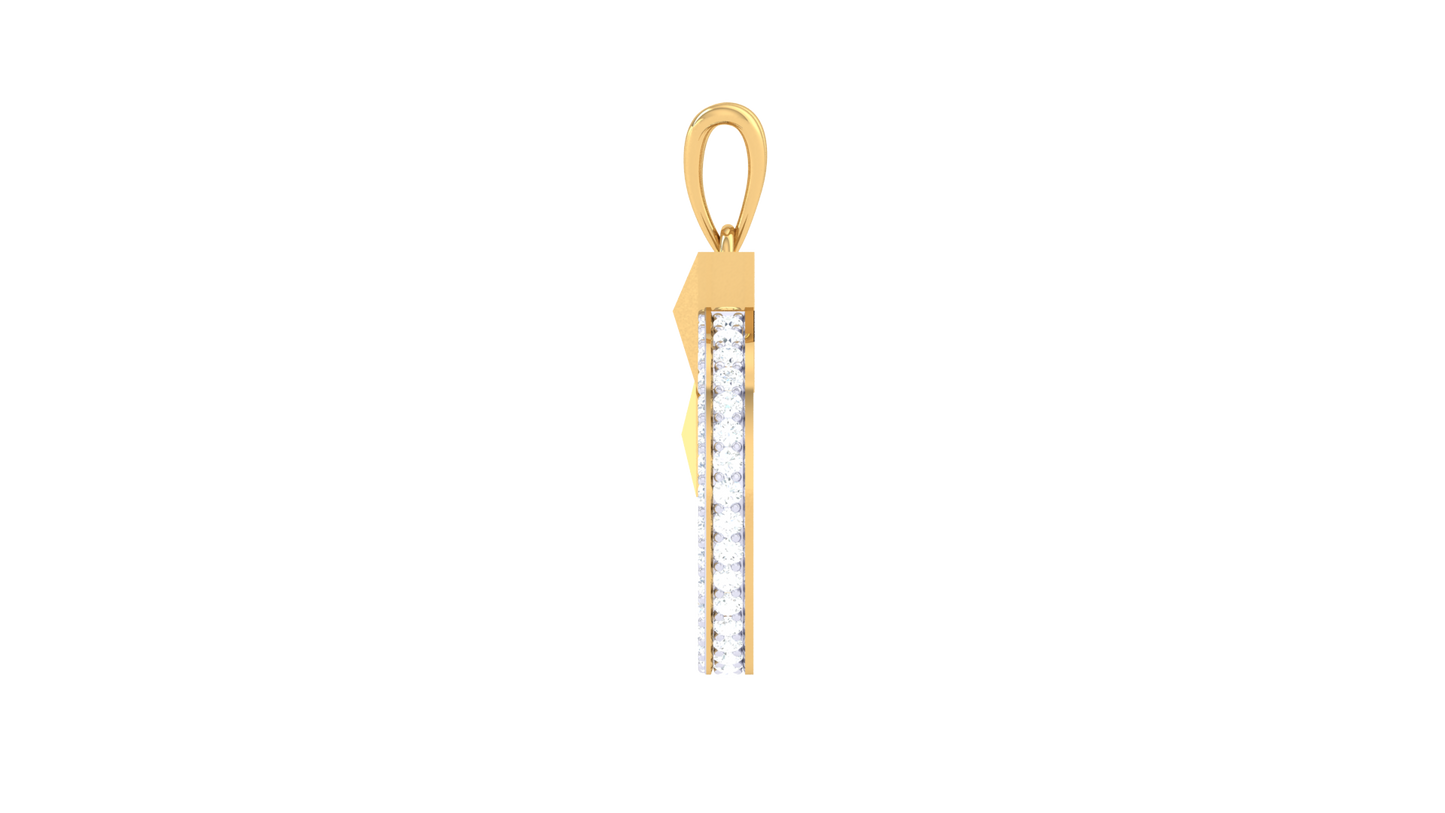 The Arrow Ark Pendant In Gold - 0.42 Ct Brilliant Cut Diamonds