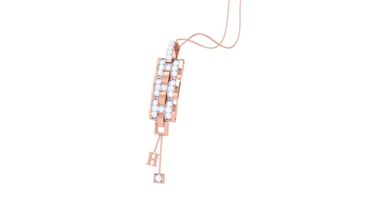 Geometric Link Pendant In Gold – 0.23 Ct Diamonds