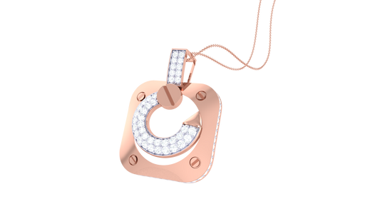 'G' Motif Pendant In Gold - 0.64 Ct Brilliant Diamonds