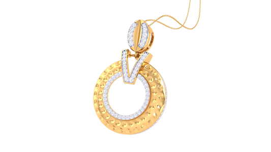 Aura Loop Pendent In Rose Gold - 0.82 Ct Round Cut Diamonds