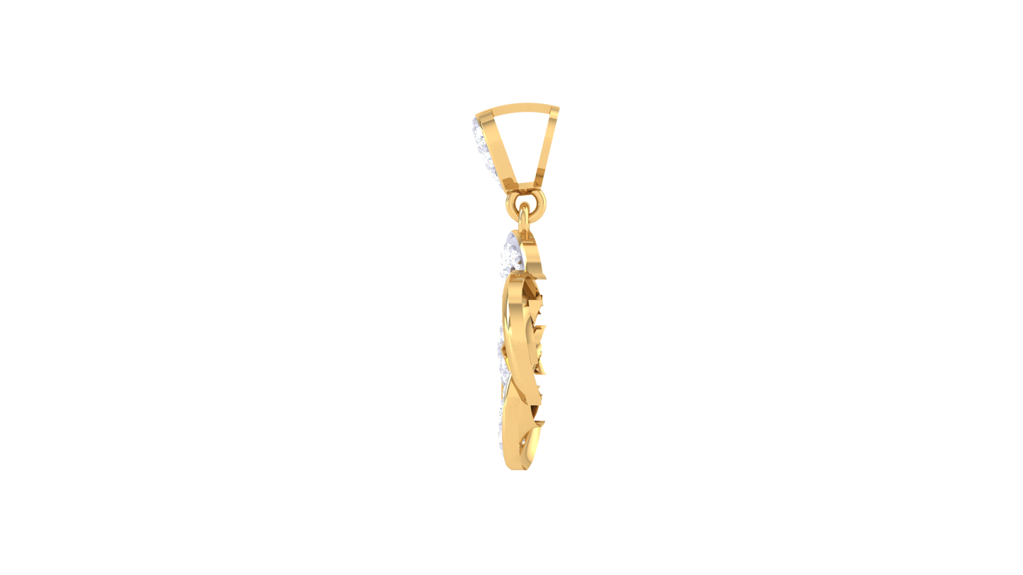 Floral Knot Pendant in Gold – 0.28 Ct Pavé Diamonds