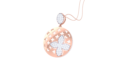 Radiant Bloom Pendant In Gold – 0.90 Ct Brilliant Cut Diamonds