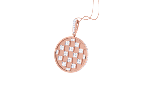 Checkerboard Pendant In Gold – 0.78 Ct Dazzling Diamonds