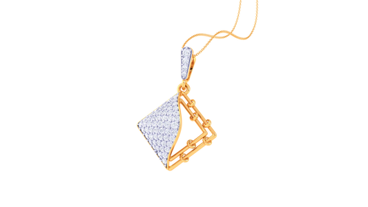 0.51 Ct - Geometric Harmony Diamond Pendant in Gold