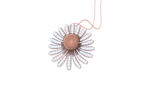 Daisy Bloom Pendant In Gold – 0.58 CtShimmering Diamonds