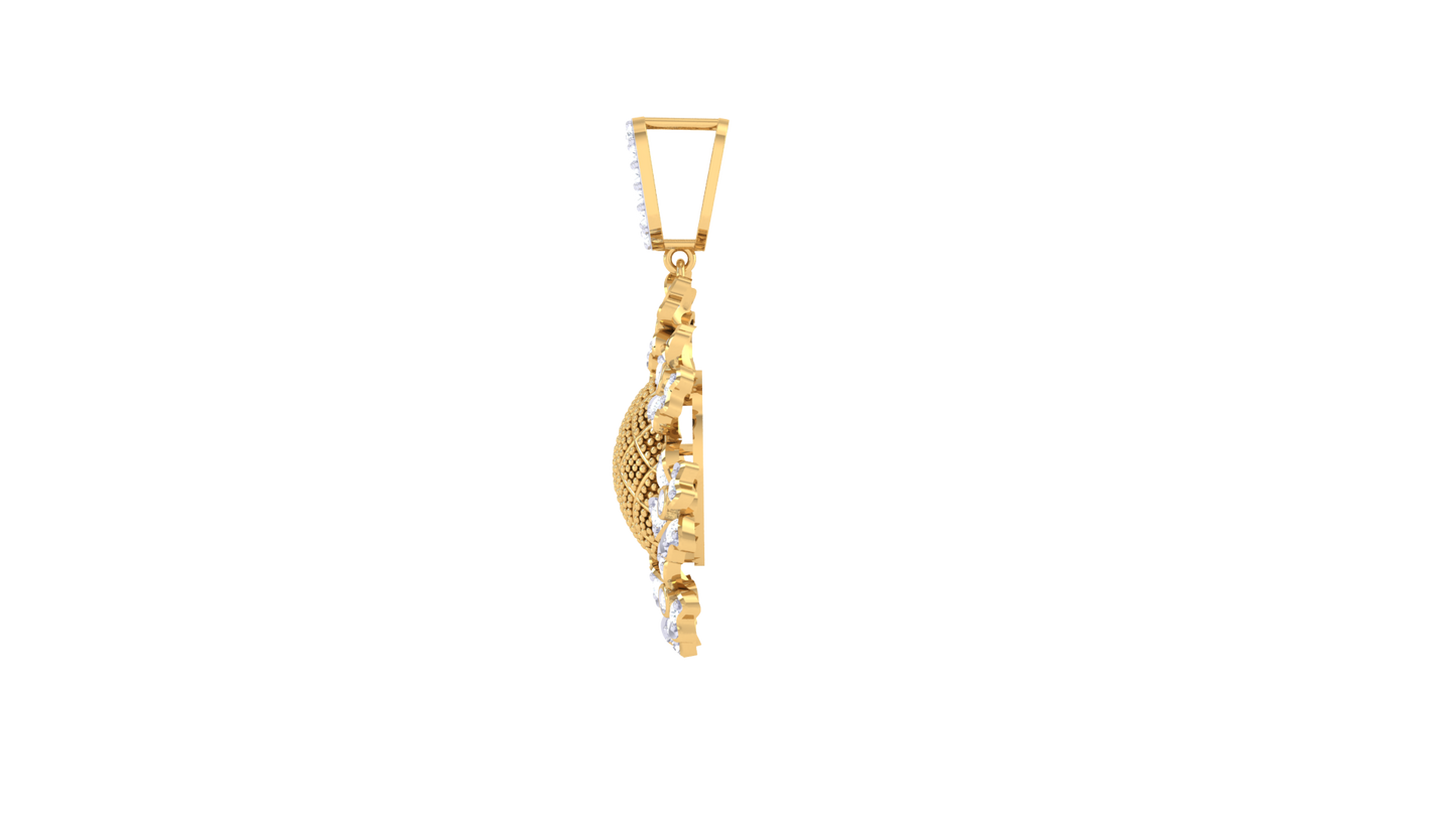 Radiant Blossom Pendant In Gold – 0.48 Ct Sparking Diamonds