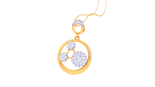 Halo Cascade Diamond Pendant – 0.46 Ct