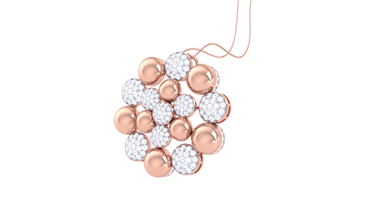 Cluster Sphere Pendant In Gold – 1.27 Ct Dazzling Diamonds