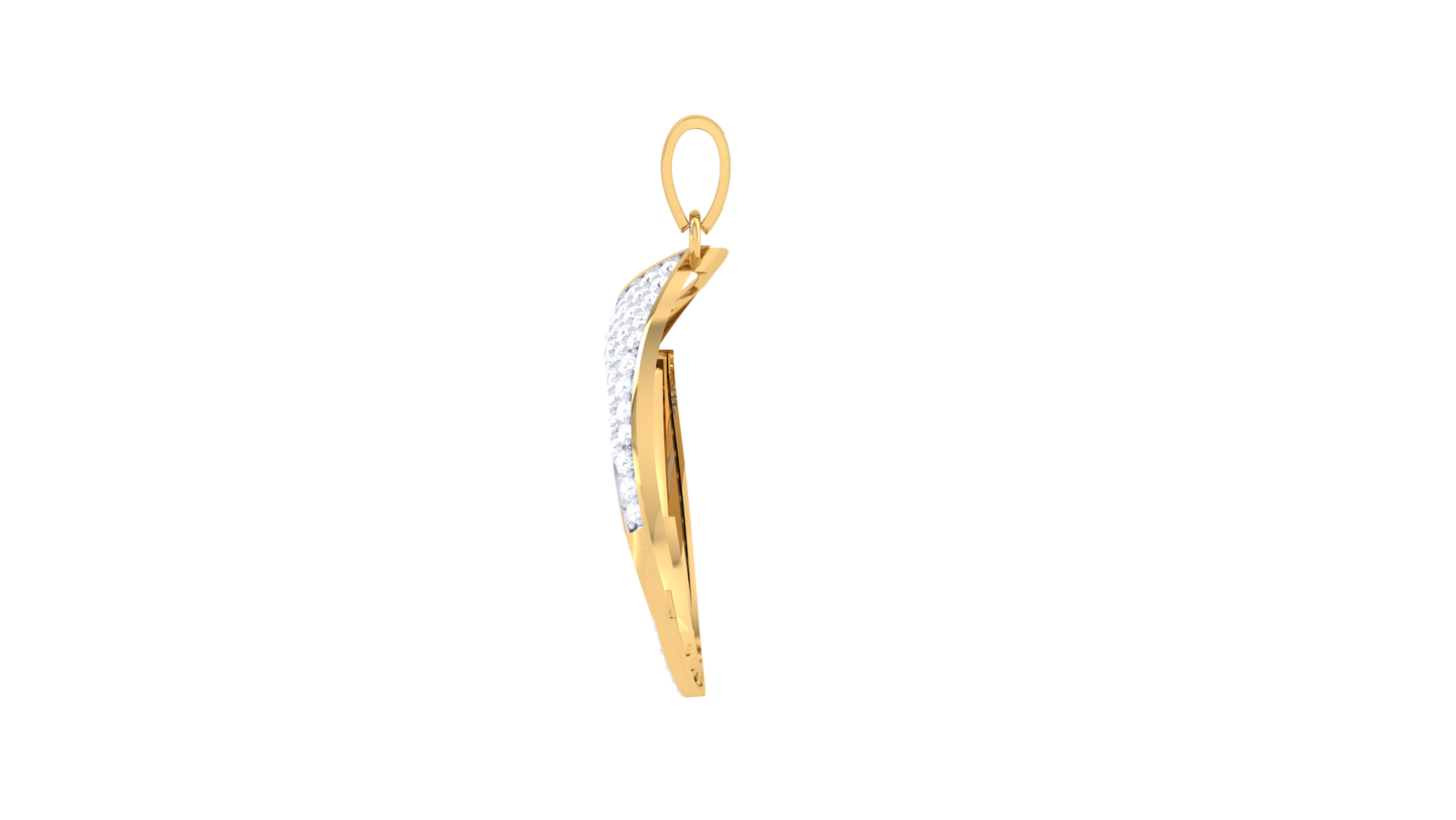 Looped Elegance Pendant In Gold – 0.59 Ct Pave Set Diamonds