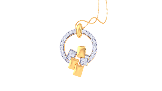 The Gold Cartouche Diamond Pendant – 0.27 Ct