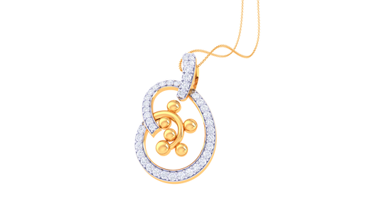 Floral Embrace Pendant with 0.40 Ct Diamonds in Gold