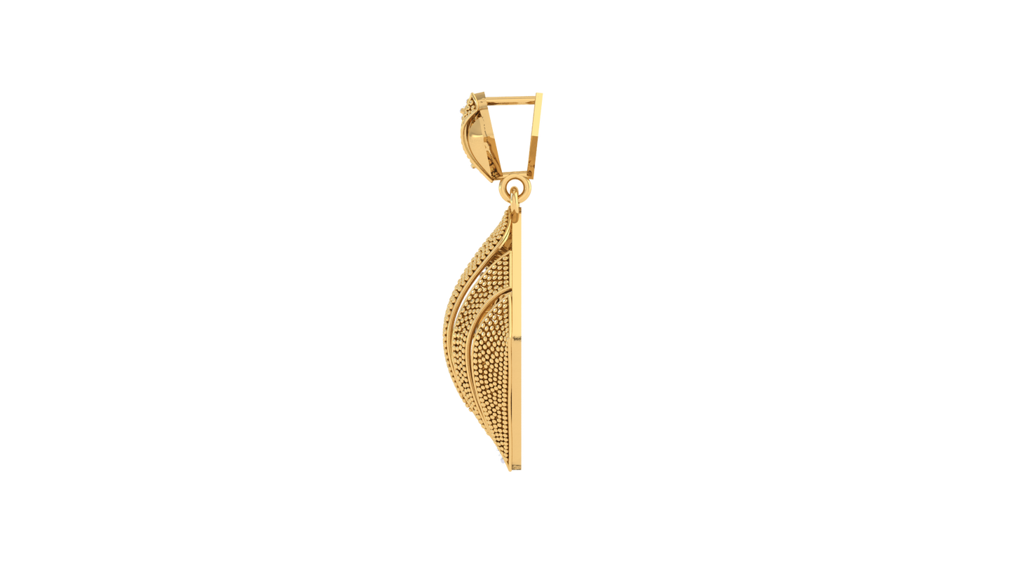 Split-Texture Pendant In Gold – 0.33 Ct Marquis Cut Diamonds