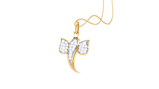 Shree Ganesha Diamond Pendant In Gold – 0.22 Ct Brilliant Cut