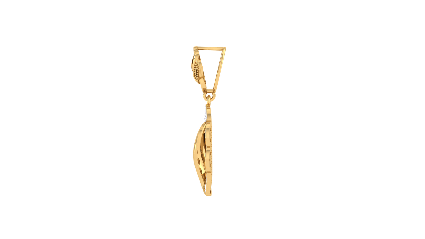 Dual Harmony Gold Pendant - 0.32 Ct Diamond Accents