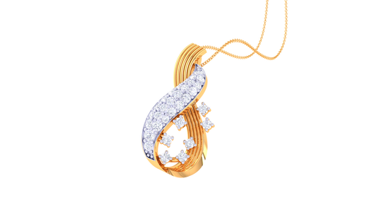 Twist Radiance Diamonds Pendant In Gold - 0.29 Ct Brilliant Cut