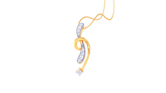 Twisted Shine Diamond Pendent In Gold - 0.07 Ct