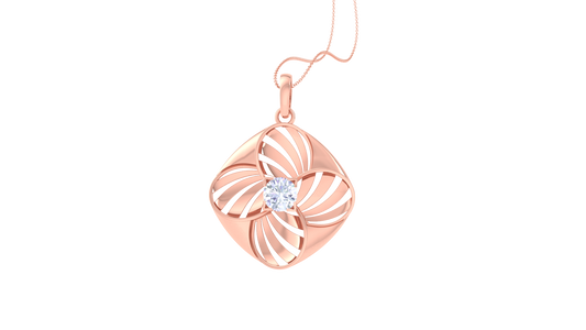 Floral Radiance Pendent In Gold - 0.59 Ct Dazzling Diamond