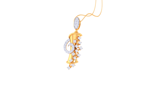 G-Luxe Initial Pendant In 0.27 Ct Diamond Accent