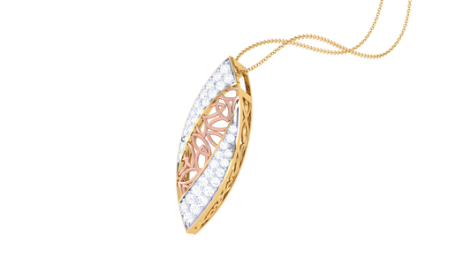 Elegant Filigree Pendant In Gold – 0.28 Ct Brilliant Cut Diamonds