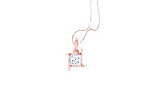 Boxed Brilliance Gold Pendent - 0.59 Ct Round Cut Diamond Solitaire