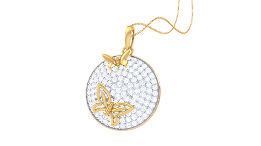 Butterfly Radiance Diamond Medallion Pendant – 1.33 Ct Brilliant Cut