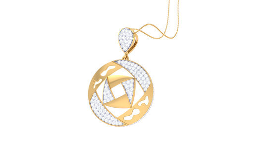 Geometric Radiance Circular Pendant - 0.64 Ct Brilliant Cut Diamonds