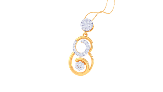 Double Charm Diamond Pendant In Gold – 0.46 Ct