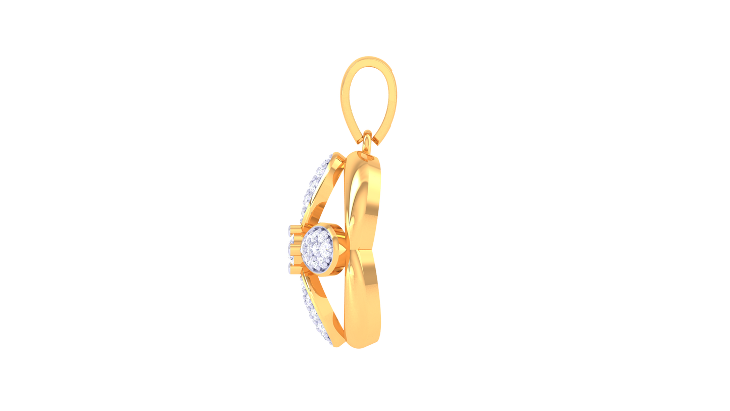 Blossom Radiance Pendant In Gold - 0.40 Ct Diamonds