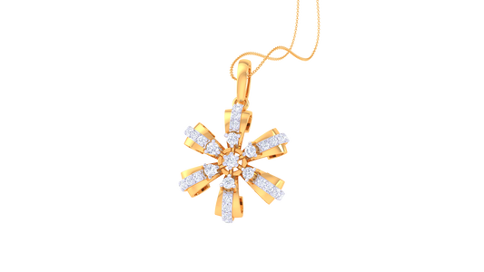 Starburst Elegance Diamond Pendant In Gold – 0.43 Ct