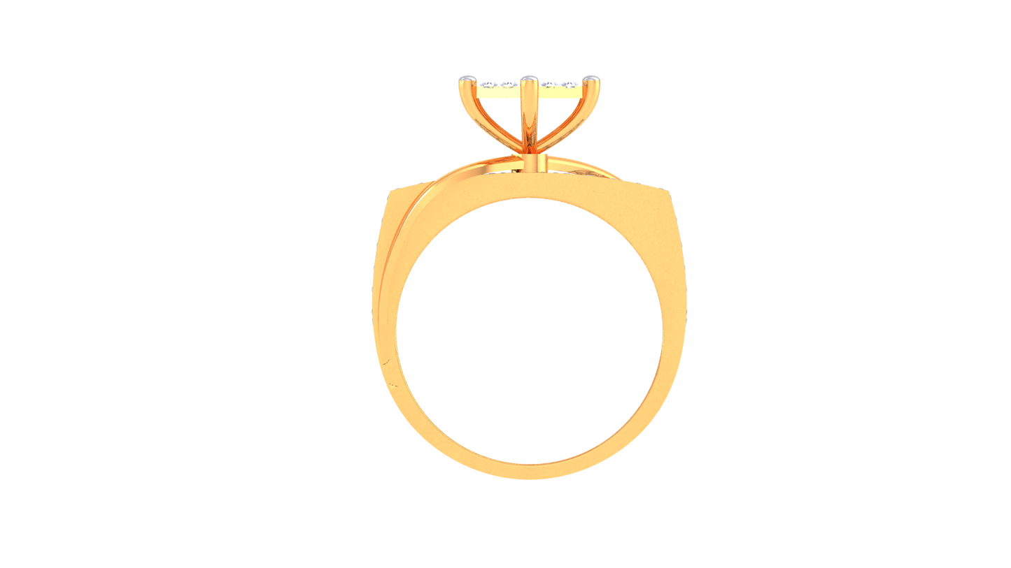 Iconique Carre Signature – 0.58ct Princess Cut Diamond Gold Ring