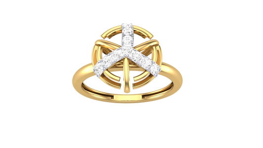 Fleuron Celestia Cross Ring - 0.19 Ct Round Brilliant Cut Diamond