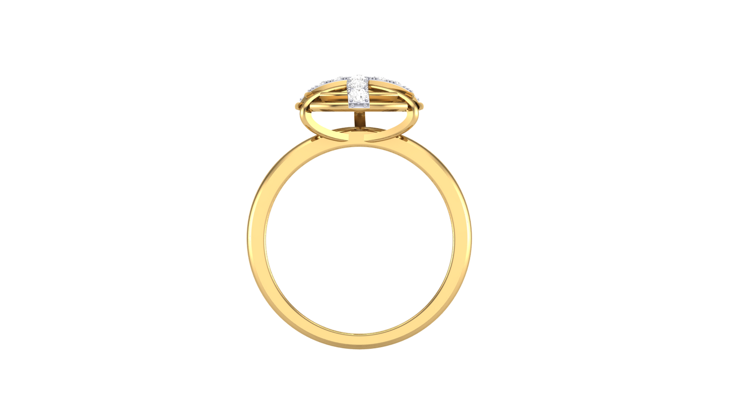 Fleuron Celestia Cross Ring - 0.19 Ct Round Brilliant Cut Diamond