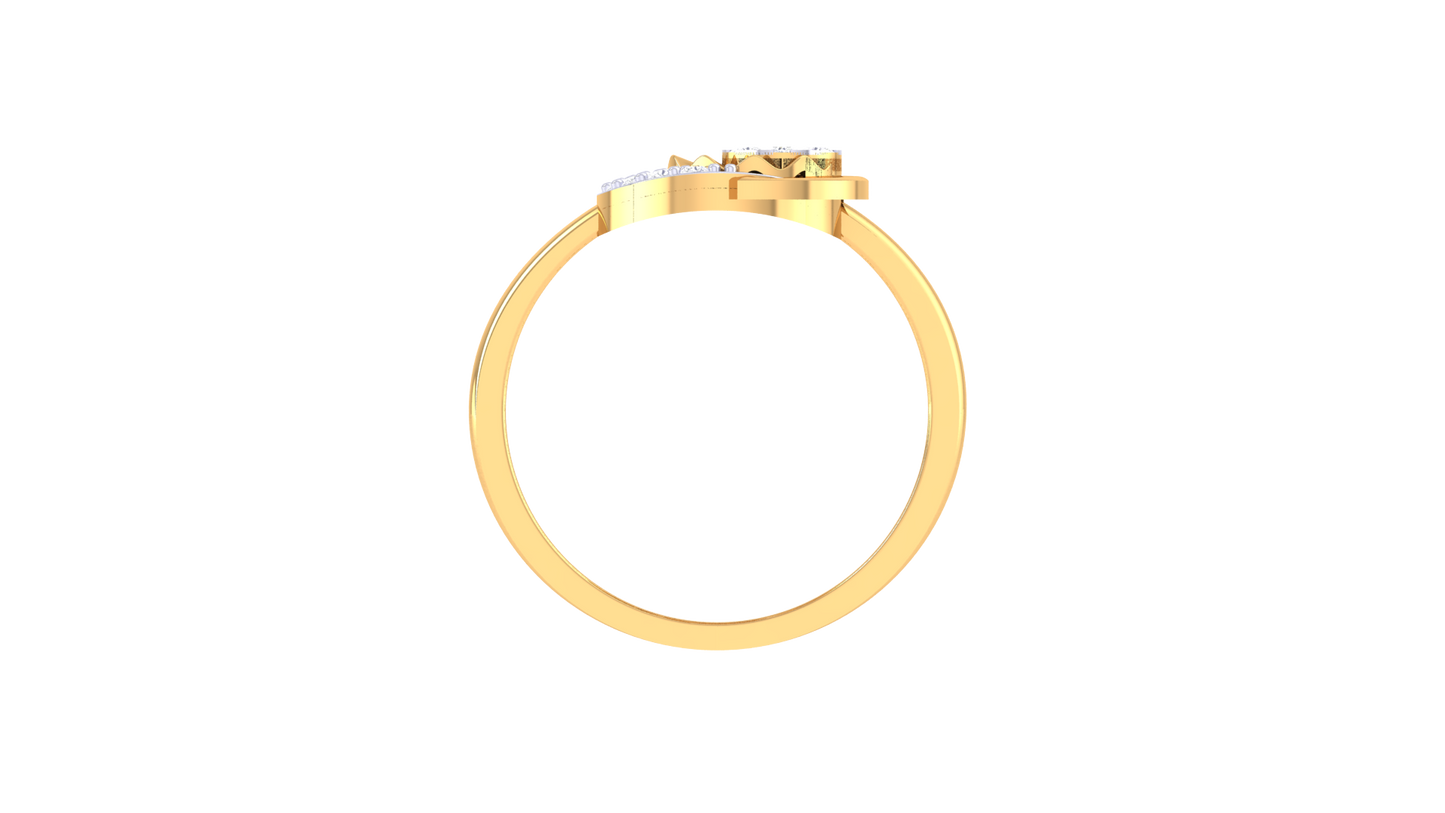 Eclat Vintage Curved Petal Cluster Ring - 0.20 Ct Round Diamonds