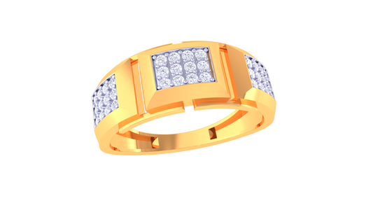 Iconique Moderniste Crest – 0.3 Ct Diamond Gold Ring