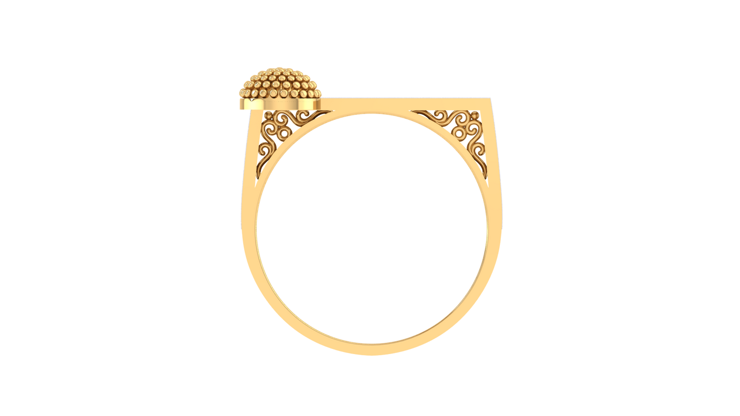 Lumiere Beaded Orb Ring In Sculpted Gold With 0.23 Ct Brilliant Cut Diamond – Modern Geometry Meets Organic Elegance