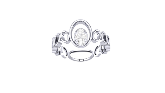 Eclat Floral Cluster - 0.10 Ct Round Cut Diamond Gold Rind