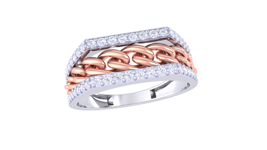 Lumiere Signature Gold Band – 0.45 Ct Pavé Diamonds Ring