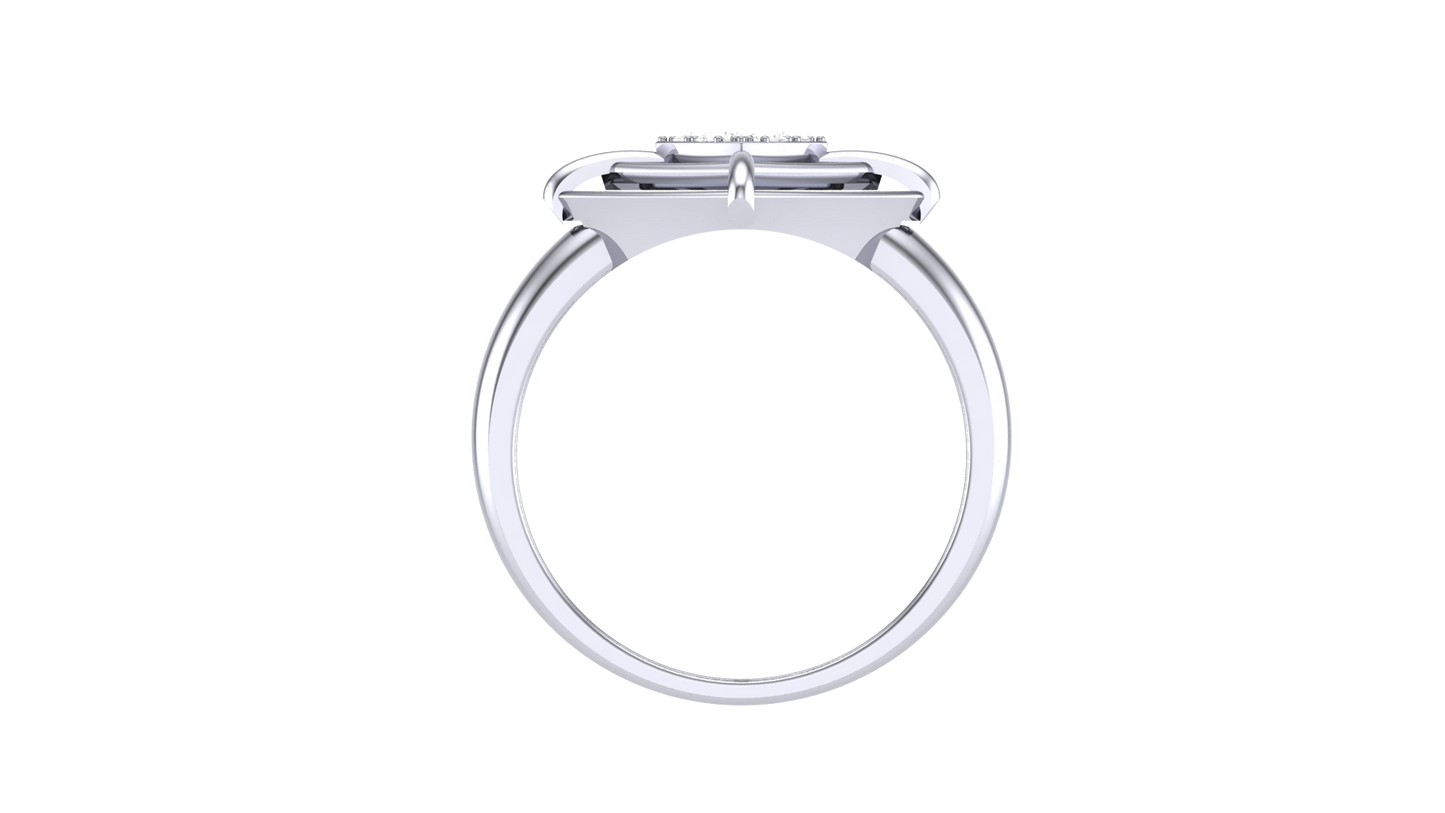 Eclat Bold Chevron - 0.11 Ct Round Diamond Ring