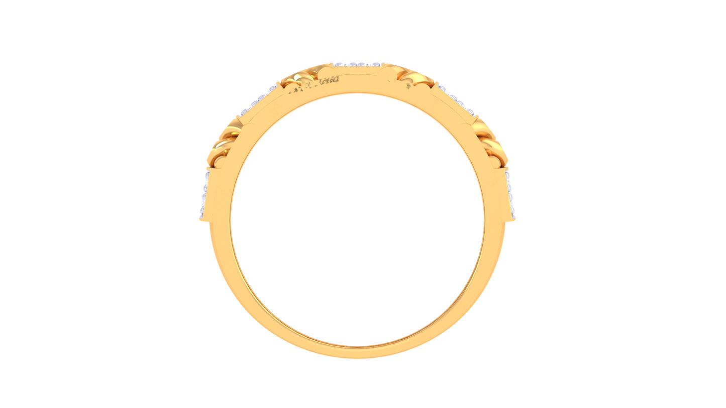 Éclat Maillon Audacieux – 0.68 Ct Round Diamond Gold Ring