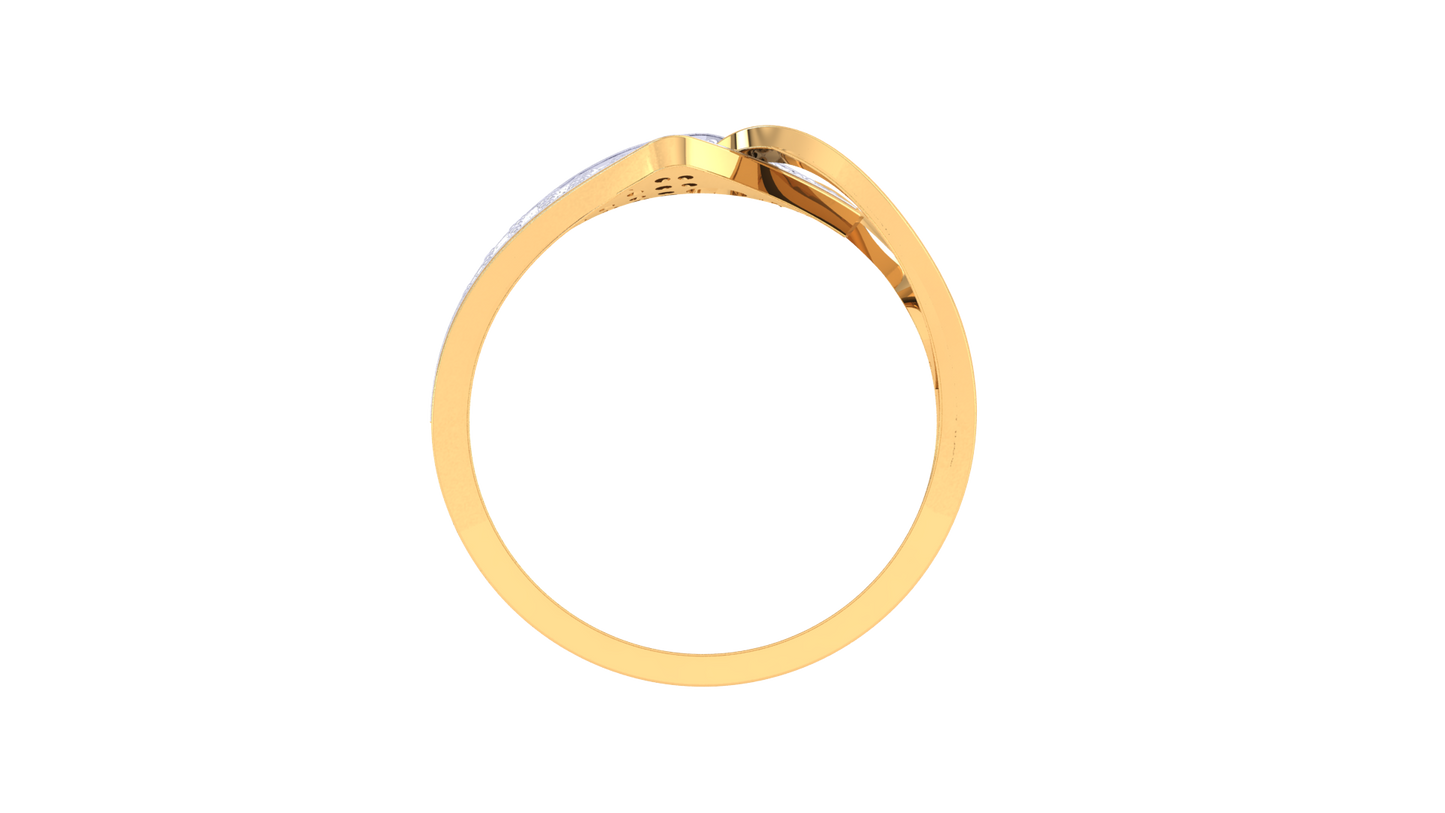 Lumiere Arrow Of Light Ring In Sculpted Gold - 0.54 Ct Round Diamond