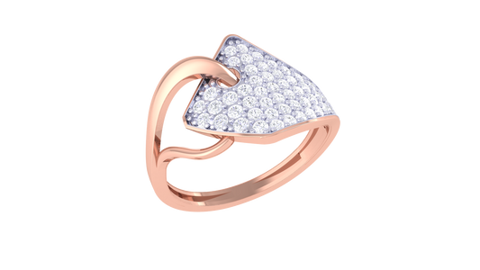 Lumiere Arrow Of Light Ring In Sculpted Gold - 0.54 Ct Round Diamond