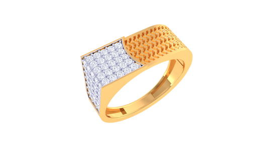 Lumière Onde Moderne – 0.48 Ct Round Diamond Gold Ring