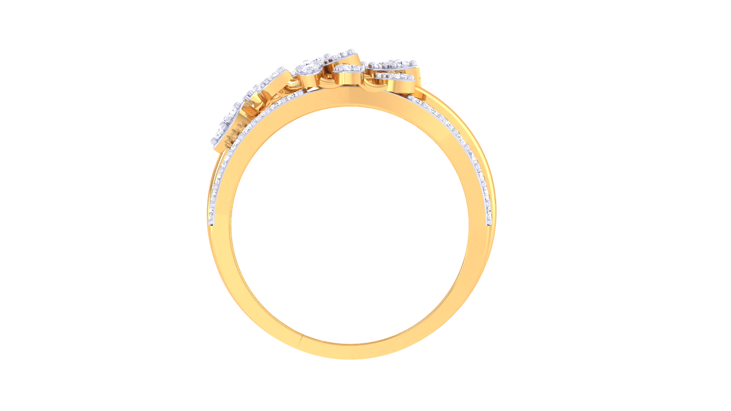 Lumiere Leaf Serenade Ring In Gold – 0.40 Ct Brilliant Cut Diamonds