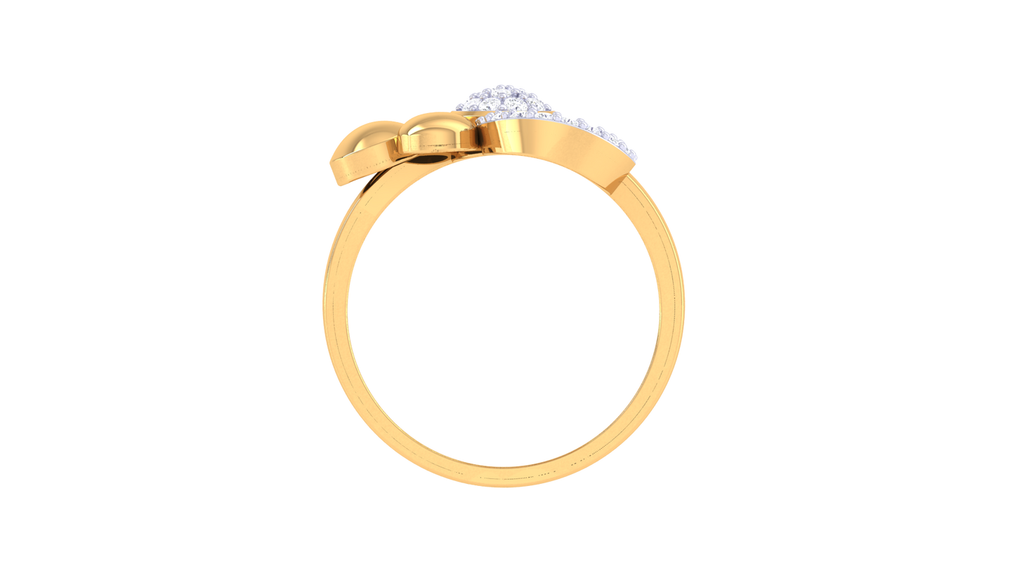 Eclat Fleuron Celestial Orbit Patel Gold Ring - 0.21 Ct Round Diamonds