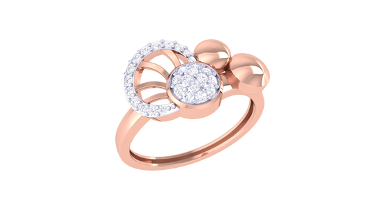 Eclat Fleuron Celestial Orbit Patel Gold Ring - 0.21 Ct Round Diamonds